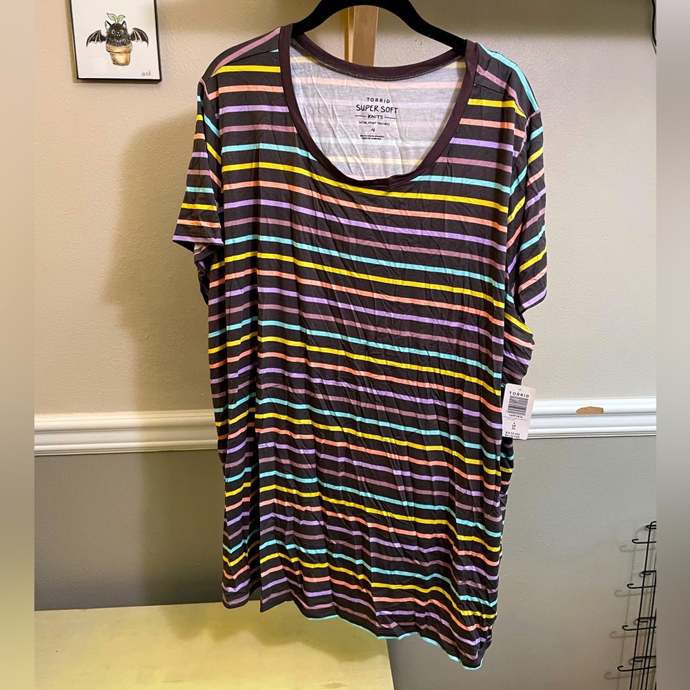 Colorful striped Torrid tee
